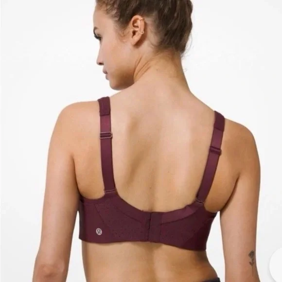 Lululemon Run Times High Support Sports Bra Size 34D Color Burgundy - Picture 2 of 12